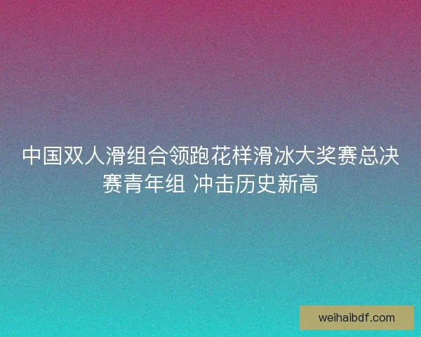 中国双人滑组合领跑花样滑冰大奖赛总决赛青年组 冲击历史新高